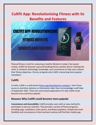 Cultfit App Revolutionising Fitness with its Benefits and Features