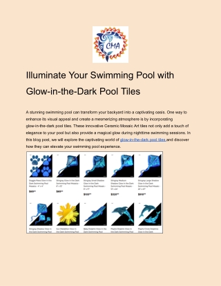 Illuminate Your Swimming Pool with Glow-in-the-Dark Pool Tiles