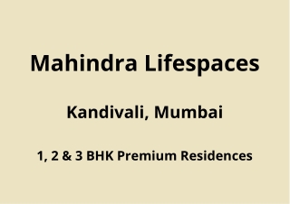 Mahindra Kandivali Mumbai | E-Brochure