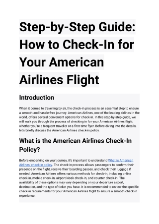Step-by-Step Guide_ How to Check-In for Your American Airlines Flight
