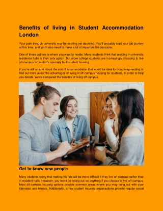 Student Accommodation London