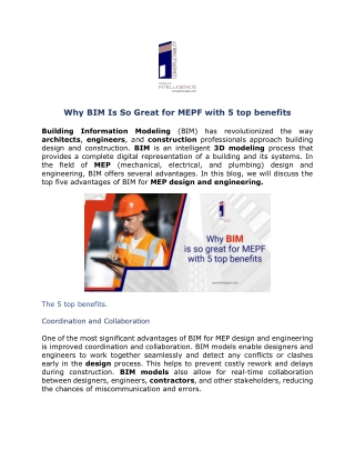 Why BIM Is So Great For MEPF with 5 top benefits
