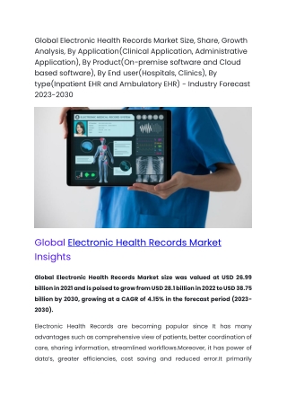 Global Electronic Health Records Market