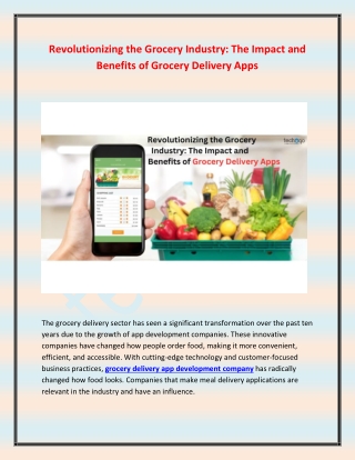 Revolutionizing the Grocery Industry The Impact and Benefits of Grocery Delivery Apps