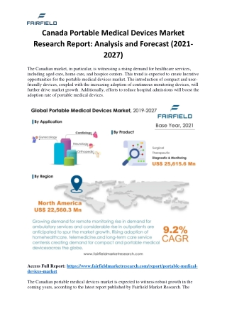 Canada Portable Medical Devices Market Research Report: Analysis 2027