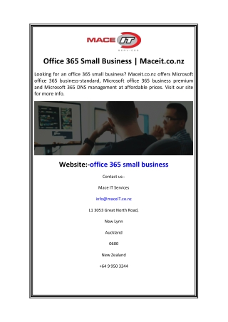 Office 365 Small Business  Maceit.co.nz