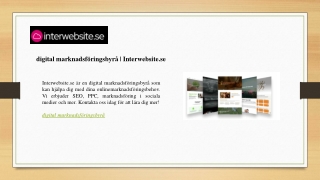 digital marknadsföringsbyrå  Interwebsite.se