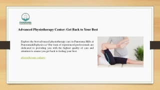 Advanced Physiotherapy Center  Get Back to Your Best