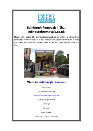 Edinburgh Removals  Eh1-edinburghremovals.co.uk