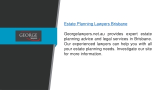 Estate Planning Lawyers Brisbane  Georgelawyers.net.au