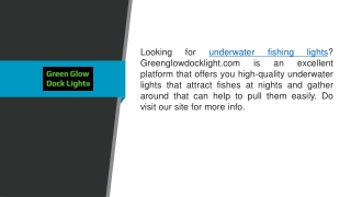 Underwater Fishing Lights Greenglowdocklight.com