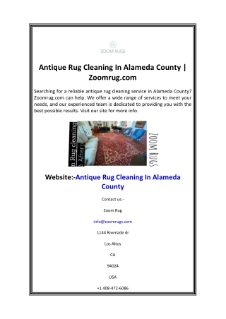 Antique Rug Cleaning In Alameda County  Zoomrug.com