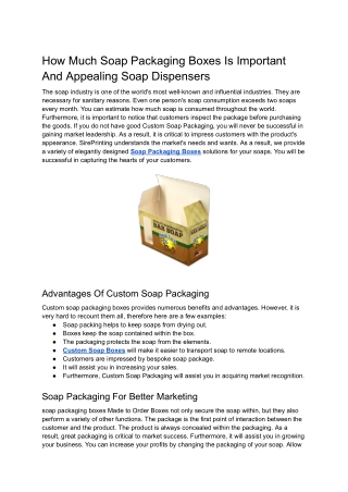 How Much Soap Packaging Boxes Is Important And Appealing Soap Dispensers