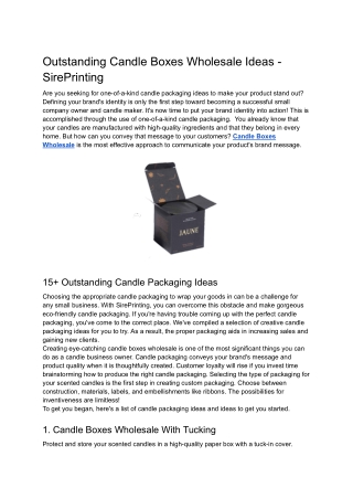 Outstanding Candle Boxes Wholesale Ideas - SirePrinting