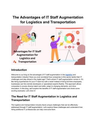 The Advantages of IT Staff Augmentation for Logistics and Transportation