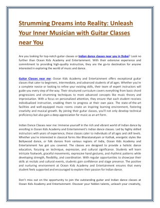 Strumming Dreams into Reality: Unleash Your Inner Musician with Guitar Classes n