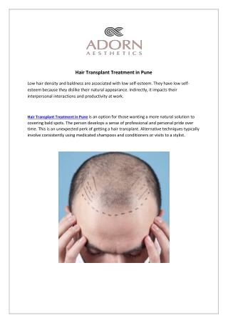 Hair Transplant Treatment in Pune