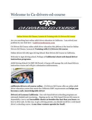 california drivers ed course