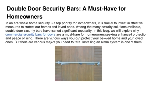 Double Door Security Bars_ A Must-Have for Homeowners