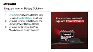 Livguard Inverter Battery Solutions