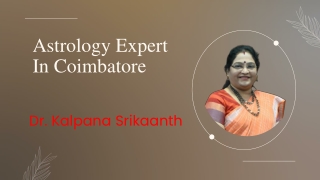 1. Best Astrologer Dr. Kalpana Srikaanth Coimbatore