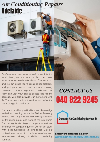 Air Conditioning Repairs Adelaide