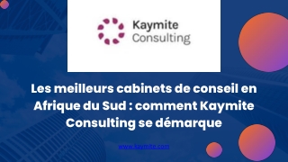 Les meilleurs cabinets de conseil en Afrique du Sud : comment Kaymite Consulting