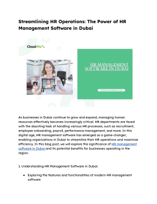 Streamlining HR Operations_ The Power of HR Management Software in Dubai