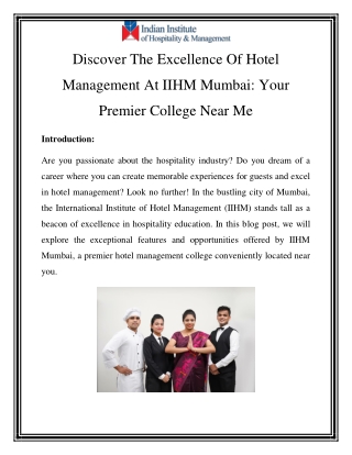 Hotel Management College Near Me Call Now-9011413447