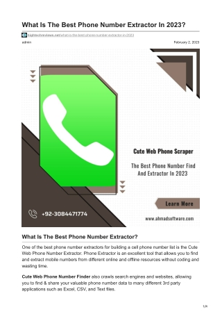 What Is The Best Phone Number Extractor In 2023