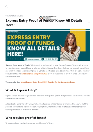 Express Entry proof of funds