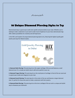 10 Unique Diamond Piercing Styles To Try