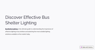Discover Bus Shelter Lighting