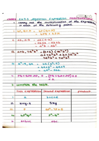 class 8 chapter 9 algebraic expressions and identities ex 9.3