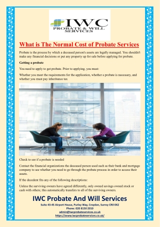 What is The Normal Cost of Probate Services
