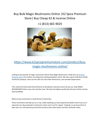 Buy Bulk Magic Mushrooms Online