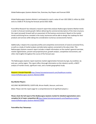 Radiosurgery Systems Market