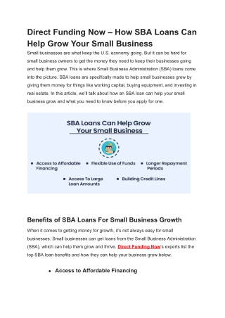 Unlocking Opportunities: Leveraging SBA Loans for Small Business Growth