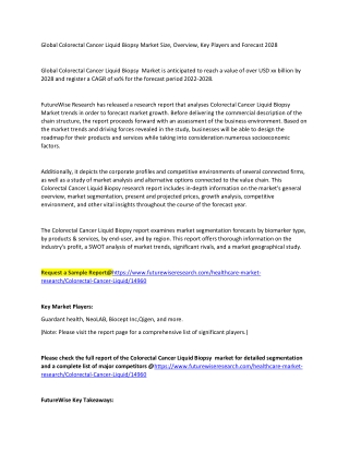 Colorectal Cancer Liquid Biopsy Market