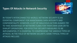 Types Of Attacks in Network Security