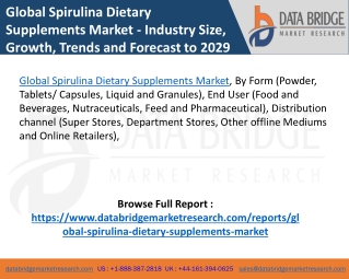 Global Spirulina Dietary Supplements Market