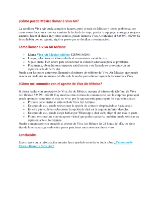 ¿Como marcar a Viva Air desde Mexico?