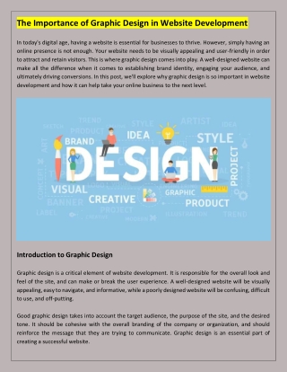 The Importance of Graphic Design in Website Development