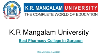 Best Pharmacy College in Gurgaon