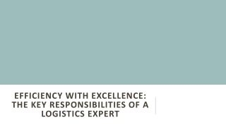 Efficiency with Excellence: The Key Responsibilities of a Logistics Expert