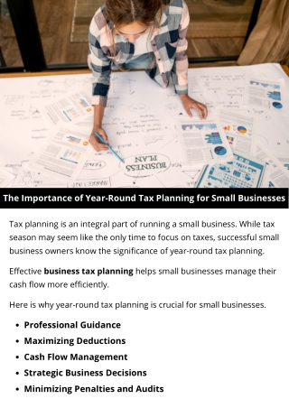 The Importance of Year-Round Tax Planning for Small Businesses