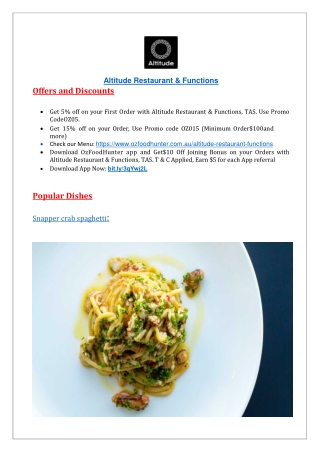 Altitude Restaurant & Functions - PDF