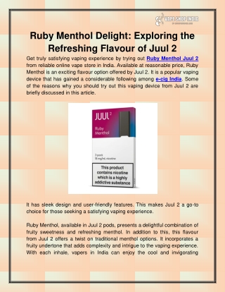 Ruby menthol juul 2