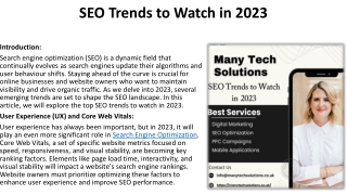 SEO Trends to Watch in 2023