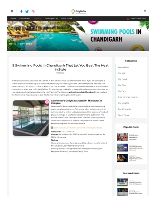 Discover Best Swimming Pools in Chandigarh